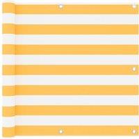 Berkfield Home Balcony Screen White & Yellow 90x300 cm Oxford Fabric