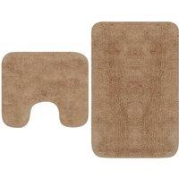 Berkfield Home Bathroom Mat Set 2 Pieces Fabric Beige