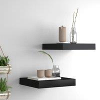 Berkfield Home Floating Wall Shelves 2 pcs Black 23x23.5x3.8 cm MDF