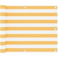 Berkfield Home Balcony Screen White & Yellow 75x300 cm Oxford Fabric