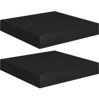Berkfield Home Floating Wall Shelves 2 pcs Black 23x23.5x3.8 cm MDF