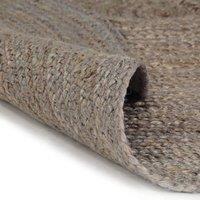 Berkfield Home Handmade Rug Jute Round 90 cm Grey | Size: 100 cm diameter