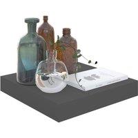 Berkfield Home Durable Floating Wall Shelves 4 pcs High Gloss Grey 23x23.5x3.8 cm MDF