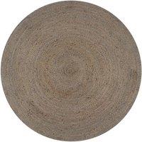 Berkfield Home Handmade Rug Jute Round 90 cm Grey | Size: 100 cm diameter