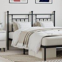 Berkfield Home Metal Headboard Black 140 cm