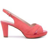 Paradox London Women's Louise' Block Heel Platform Sandals in Coral | Size: 6