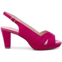 Paradox London Women's Louise' Block Heel Platform Sandals in Fuchsia | Size: 6