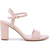 Paradox London Women's Harmonia' Block Heel Ankle Strap Sandal in Nude | Size: 8