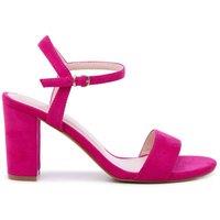 Paradox London Women's Harmonia' Block Heel Ankle Strap Sandal in Fuchsia | Size: 5