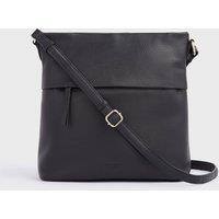 OSPREY LONDON Women's The Lyra Leather Crossbody Bag in Black