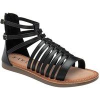 Ravel Women's 'Etton' Leather Flat Strappy Sandals in Black | Size: 5