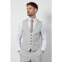 Burton Men's Pale Grey Tailored Fit Waistcoat in Light Grey | Size: Large