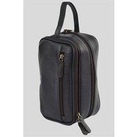 Ashwood Leather Men's 'Viaggio' Real Leather Toiletry Washbag in Brown