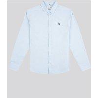 U.S. POLO ASSN. Men's Stretch Cotton Poplin Shirt in Pale Blue | Size: Medium