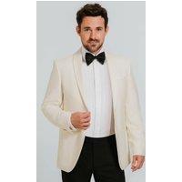 Dobell Men's White Shawl Lapel Tuxedo Jacket in Cream | Size: 38L