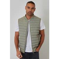 Threadbare Men's Quilted Hybrid Gilet in Pale Green | Size: XL