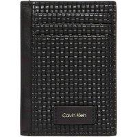 Calvin Klein Men's Boxed Embossed Woven Card Holder Black