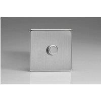 Varilight JDSP401S Leading & Trailing Edge 1-Gang Brushed Steel, 86x86x48mm in Grey