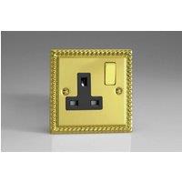 Varilight Classic Georgian Chrome 1-Gang 13A Gang Plug Socket Decorative & Bl in Grey