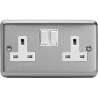 Varilight Socket, Metal, Matt Chrome, 88x148x31mm in Grey
