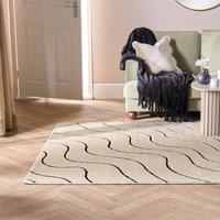OHS Tufted Contour Rug Soft Floor Carpet Non Slip Area Mat in Beige | Size: 120 cm x 170 cm
