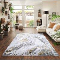Desire Rugs Picasso Modern Abstract Area Rug - Waterflow-Inspired Design for Trendy Home Dcor in Gold | Size: 120 cm x 170 cm