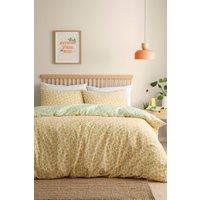 Fusion 'Retro Daisy Floral' Easy Care Duvet Cover Set in Yellow | Size: Single