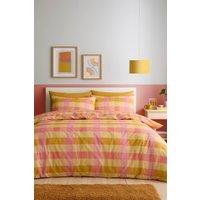 Fusion 'Block Check' Easy Care Duvet Cover Set in Orange | Size: King