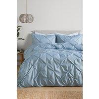 Serene 'Lara' Luxury Ruched Duvet Cover Set in Blue | Size: King