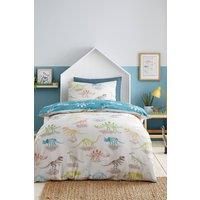 Bedlam 'Skeleton Dino' Easy Care Duvet Cover Set in Natural | Size: Double