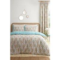 Dreams & Drapes 'Edena Decorative Floral' Easy Care Duvet Cover Set in Natural | Size: Super King