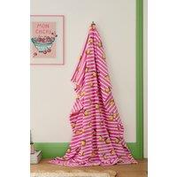 Fusion 'Summer Fruits' Fleece Throw in Pink | Size: 120 cm x 150 cm