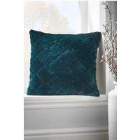 Catherine Lansfield 'Cosy Diamond' Cushion in Green | Size: 43 cm x 43 cm