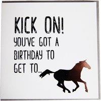 Gubblecote Kick On Foiled Birthday Card in White