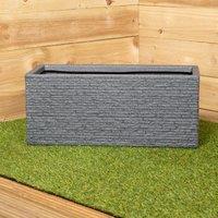 Samuel Alexander 25cm Plastic Ash Grey Slate Effect Garden Patio Trough