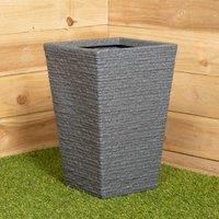 Samuel Alexander 45cm Tall Plastic Ash Grey Slate Effect Garden Patio Trough
