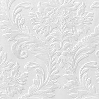 Anaglypta Damask Vinyl Textured Wallpaper in White