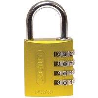 ABUS Mechanical 145 Series Aluminium Combination Padlock in Yellow