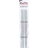 Groves & Thames Karbonz: Knitting Pins: Double-Ended: Set of Five: 15cm x 1.00mm in Black