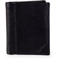 Pierre Cardin Men's Mens Genuine Leather Trifold Wallet With Coin Pouch Gift Box Black