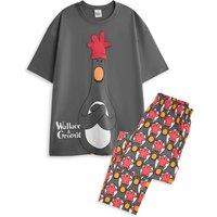 Men's Wallace & Gromit Short Sleeve Long Leg Pyjama Set | Mens | Size: Medium