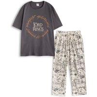 Lord of the Rings Men's Short Sleeve Long Leg Pyjama Set | Black | Size: XL