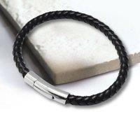 Aye Do Gifts Men's Black Leather Rope Bracelet | Size: 21 cm