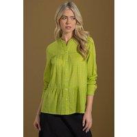 Klass. Women's Cotton Dobby Shirt in Lime | Size: 18
