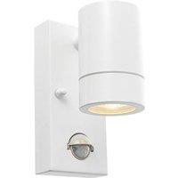 Netlighting Palin 1 Light Outdoor PIR Wall Light Gloss White Glass IP44 GU10