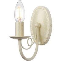 Netlighting Minster 1 Light Indoor Candle Wall Light Gold Ivory E14 in White