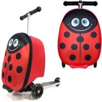 Groundlevel Children's Suitcase with Fold Down Scooter in Red
