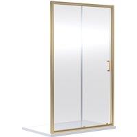 Balterley 6mm Glass Sliding Shower Door 1900 x 1400mm Brushed Brass in Metallics