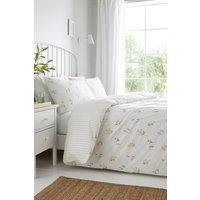 Dreams & Drapes 'Ditsy Floral Seersucker' Textured Duvet Cover Set in Yellow | Size: King