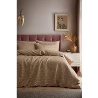 Soiree 'Ginko' Jacquard Woven Duvet Cover Set in Natural | Size: Double
